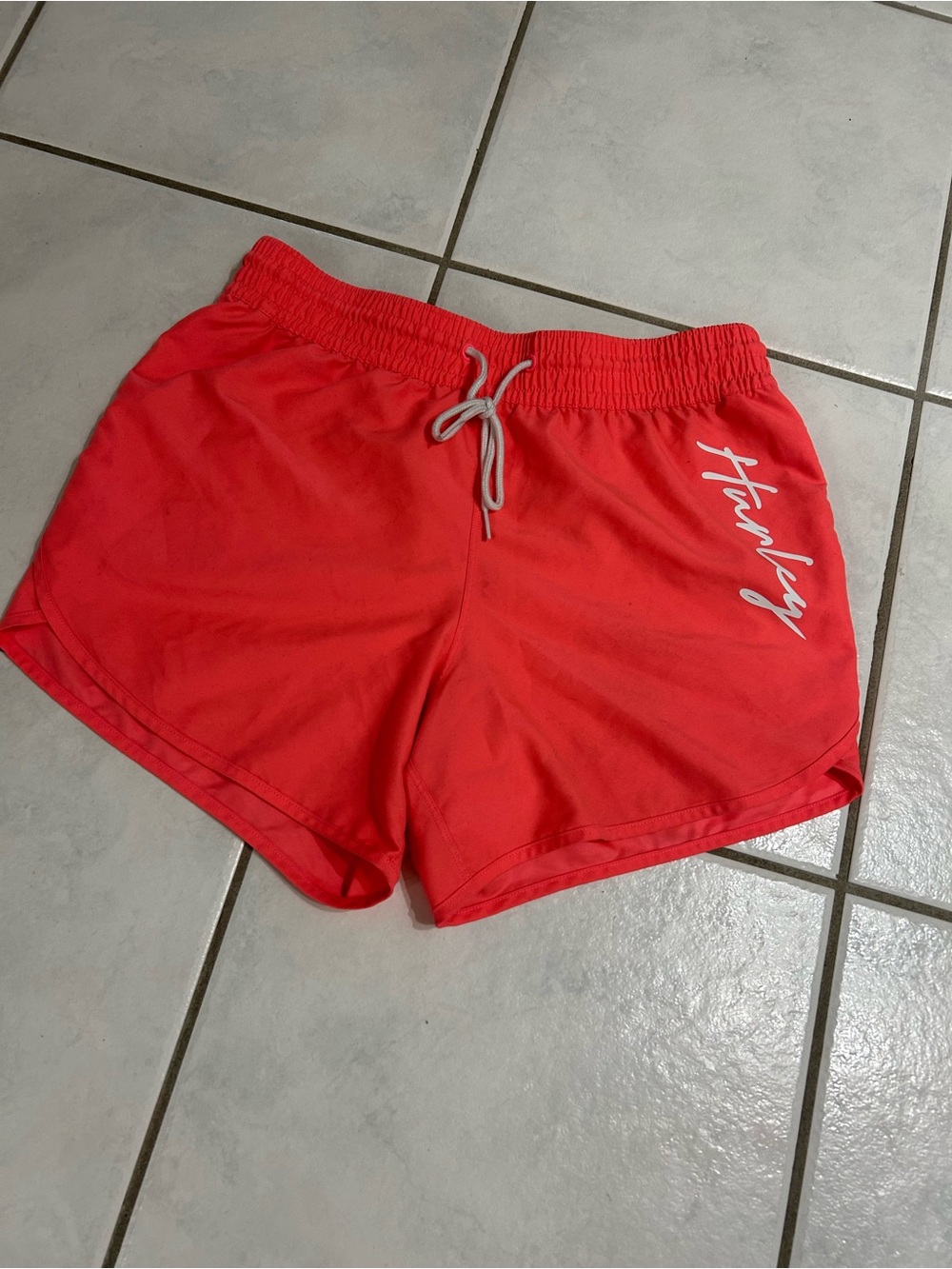 Hurley Coral Red Athletic Shorts